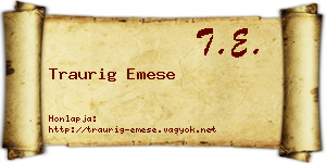 Traurig Emese névjegykártya